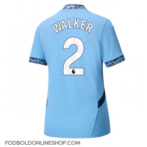 Manchester City Kyle Walker #2 Hjemmebanetrøje Dame 2024-25 Kortærmet